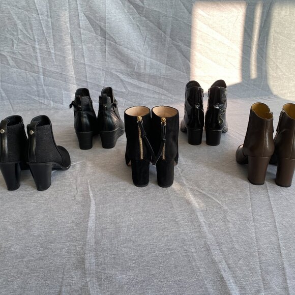 Nine West Leather Side Zip Block Heel Booties - Picture 15 of 17